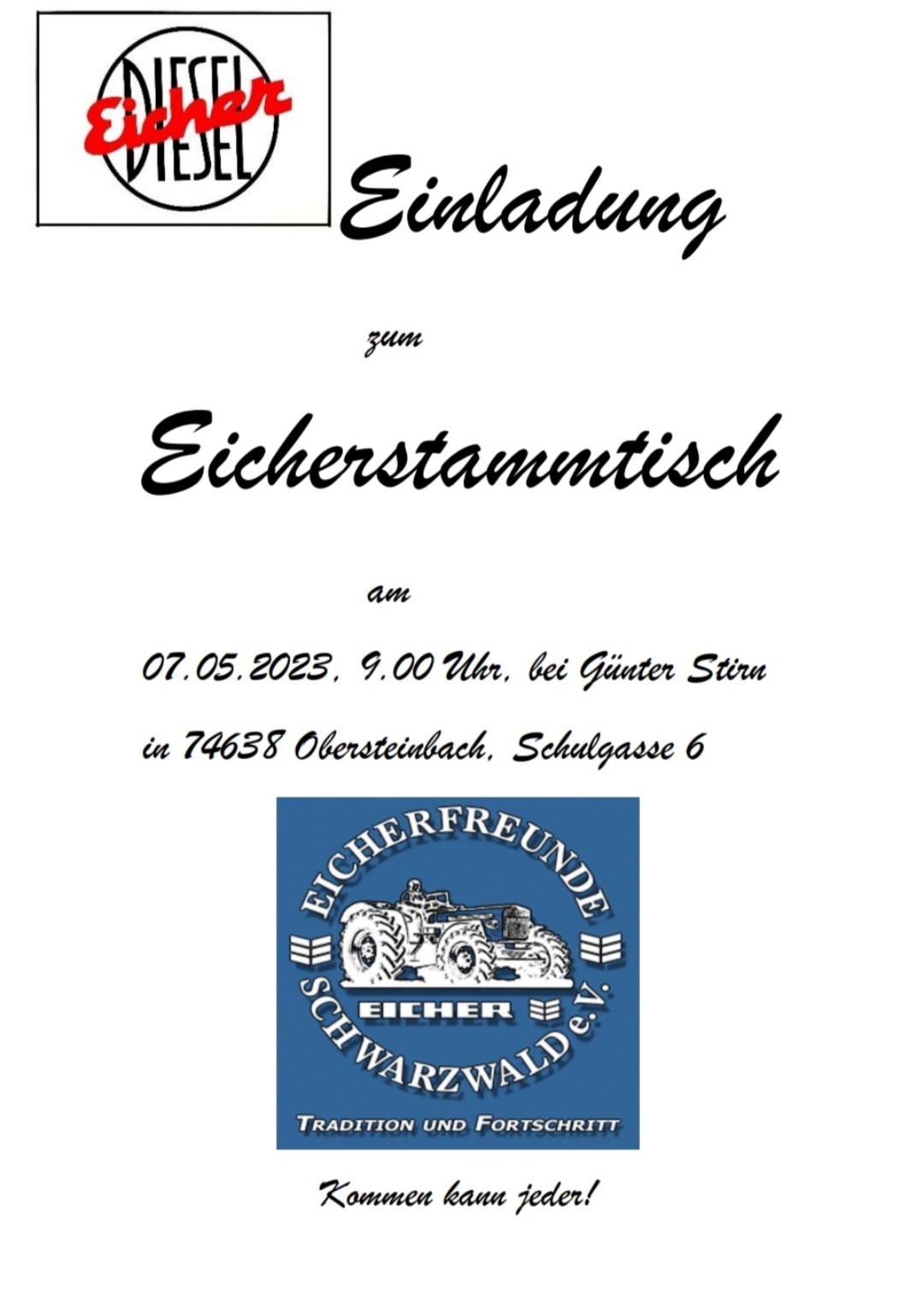 Mehr über den Artikel erfahren 07.05.2023 Eicherstammtisch